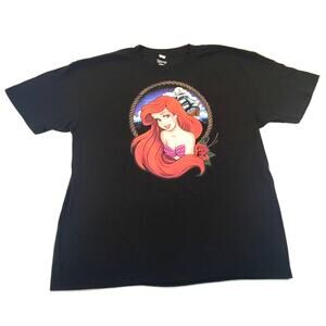 Disney 2XL Ariel Mermaid T-Shirt Black Front Graphics Size XXL